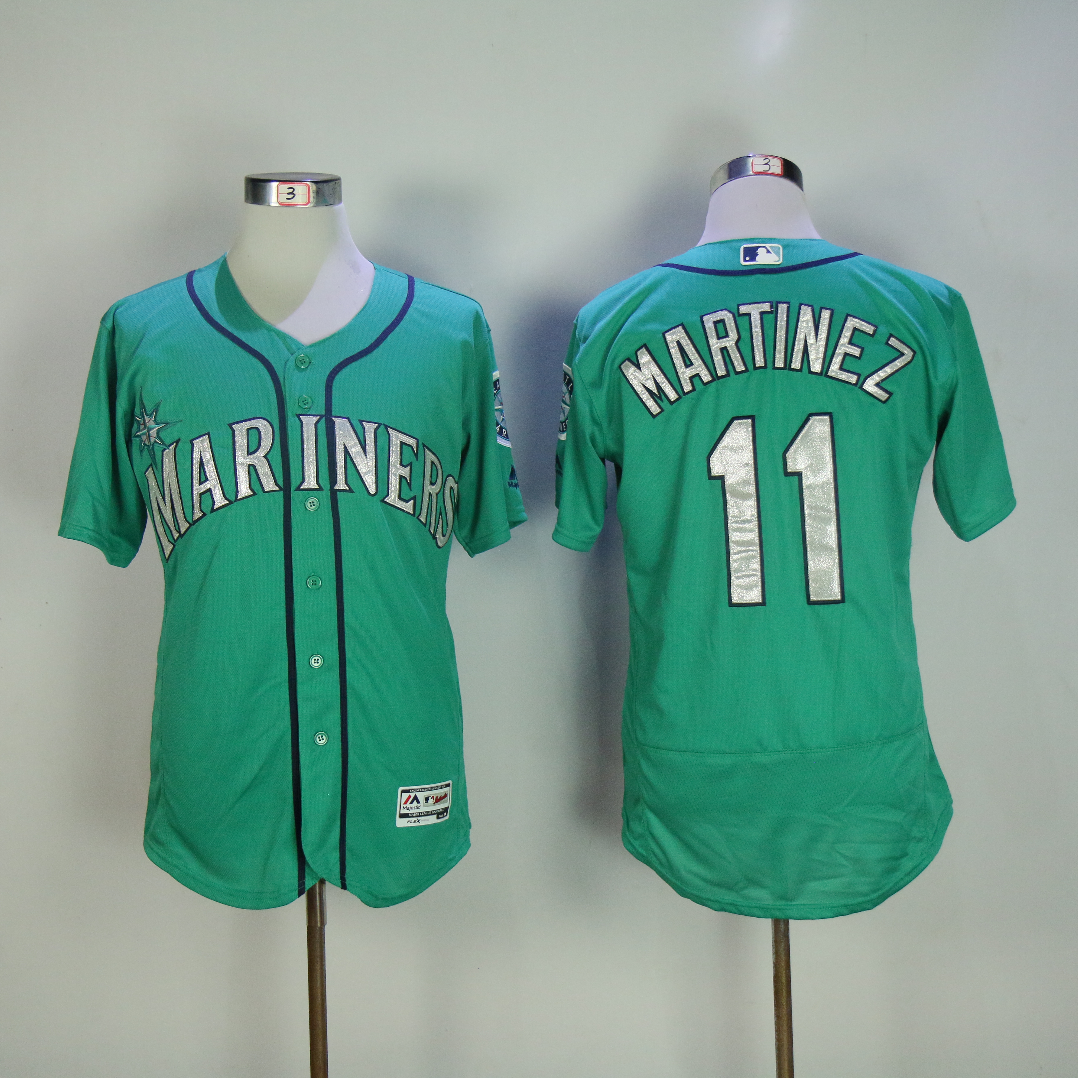 Men Seattle Mariners 11 Martinez Green MLB Jerseys